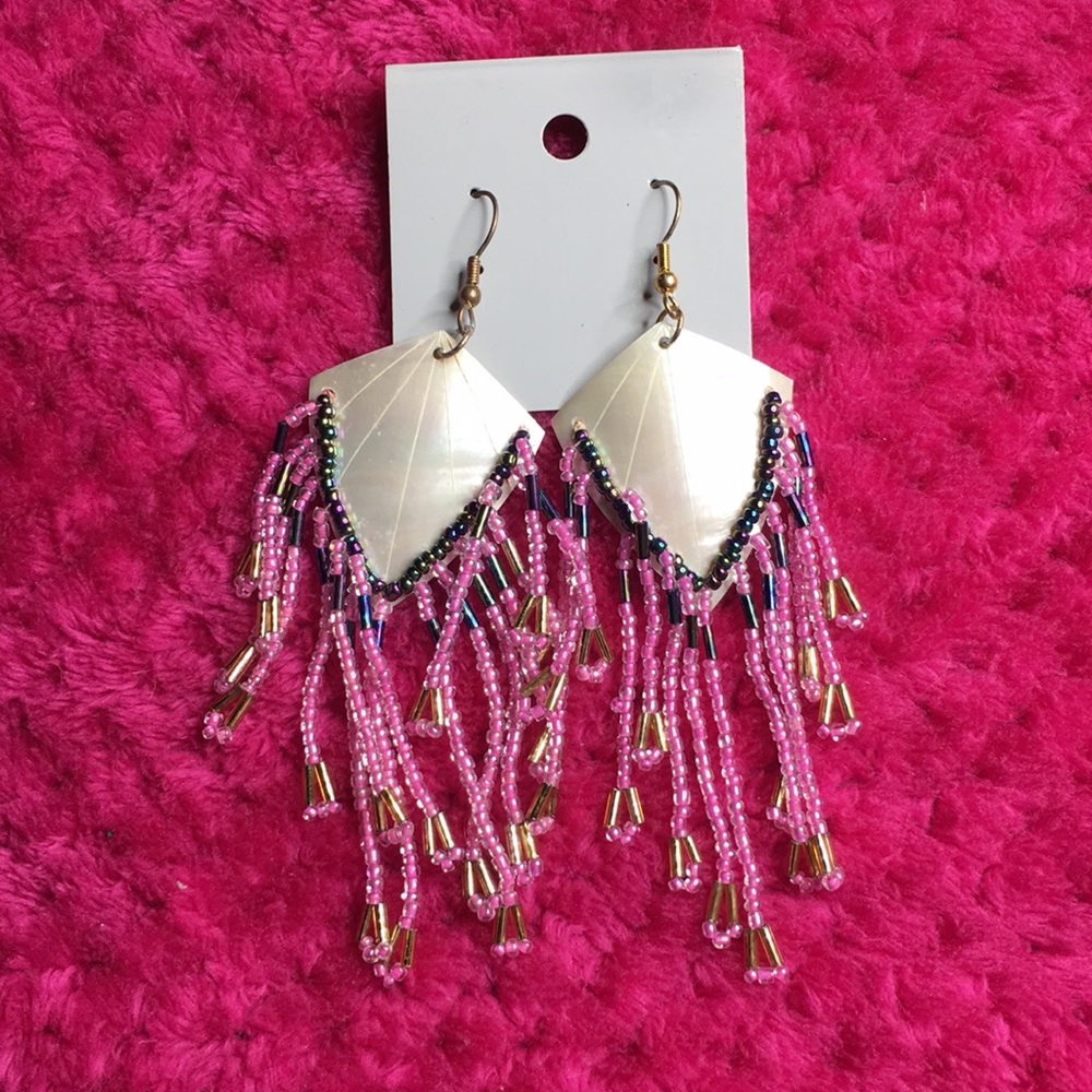 Pink Arrow Earrings